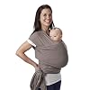 Boba Baby Tragetuch Neugeborene – Grau – Elastisches Babytragetuch und Stilltuch für Unterwegs – Einfach zu binden – Babytrage Neugeborene ab Geburt bis 16kg