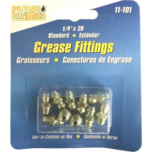 Plews-Edelmann 11-101 Standard Short Straight Grease Fittings, 1/4