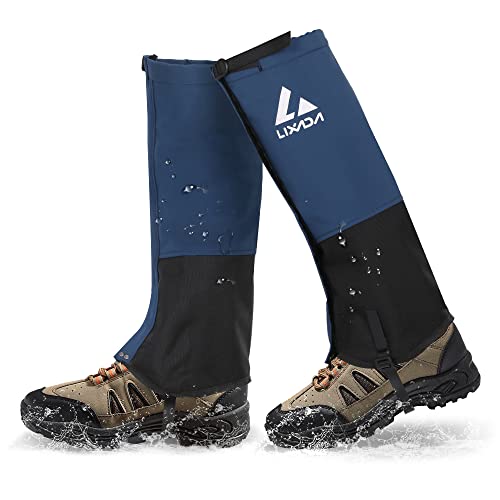 Lixada Polainas Impermeable Polainas de Senderismo Polainas para Piernas con Forro Polar Impermeables Ajustables Antidesgarro para Botas de Nieve para Senderismo Al Aire Libre Esquí