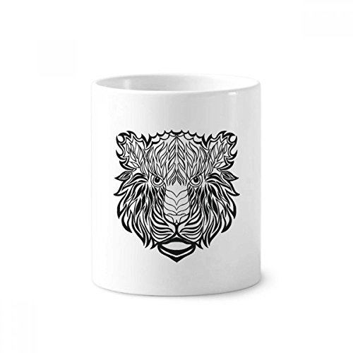 Céramique porte-brosse à dents portrait de lion finition haut de gamme