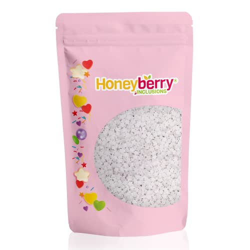 Azúcares decorativos para dulces naturales y comestibles, 200 g – Coditas de azúcar coloreadas perfectas para decorar tartas, galletas y postres – Fabricado en la UE – (Estrellas blancas)