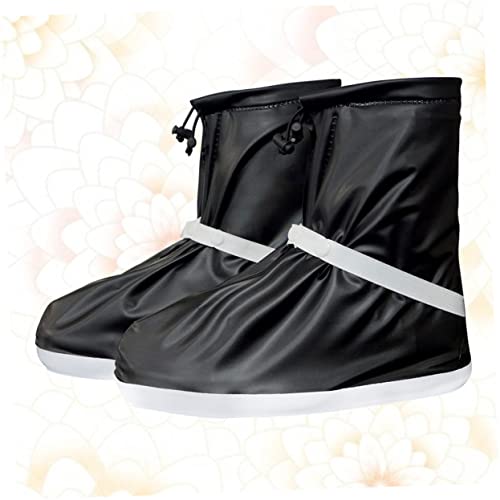 Cubrecalzados de PVC para lluvia, par extra grande (XL), negros, impermeables, con suela antideslizante, para actividades al aire libre miniatura 7