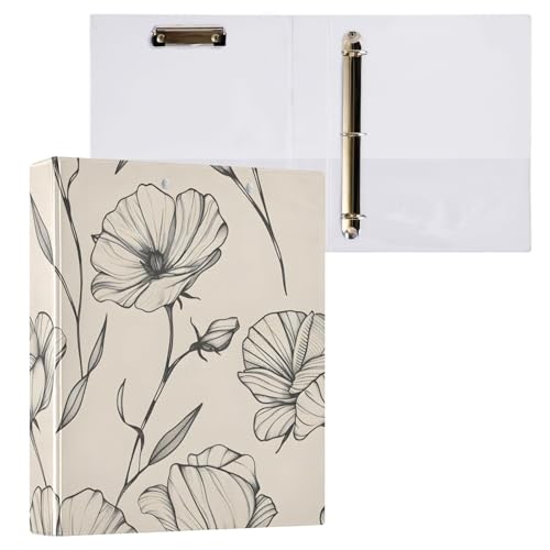 Image of 3 Ring Binder Floral 1.5 inch Binders Three Ring Binders with Clipboard