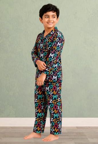 Image of 3BROS Kid's Pure Cotton Full Sleeves Night Suit /Dress for Boys /Girls Full Pajama & Top Sleep Suit Combo Set