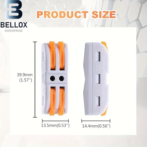 Image of Bellox 18 Pcs Lever Wire Cable Connectors, 2 in 2 Out Electrical Splice Inline Terminals, 24-12 AWG Push Type Quick Splice Lock Compact Wire Jointer Conductor For Home, Electrician Use