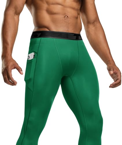 TSLA Men's Compression Pants, Cool Dry Athletic Workout Running Leggings Tights with Pockets2