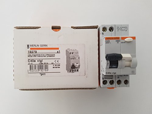Schneider 19279 Interrupteur différentiel magnéto-thermique 25 A 1P + N 30 mA 4,5 kA