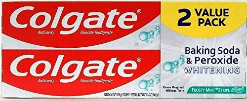 Colgate baking soda and peroxide whitening toothpaste, frosty mint - 6 ounce (twin pack), 12 Fl Oz