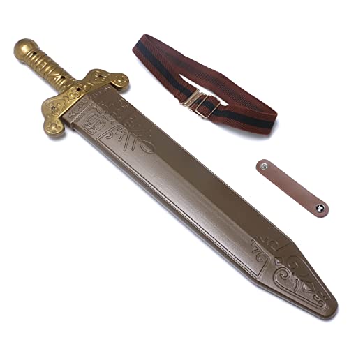 DAYSTART 19' Plastic Pretend Sword and Sheath for Outdoor Play, Roman Warrior Sword Set with 22''...