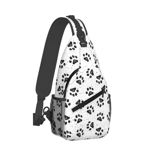 Dog Paw Pattern Stylish Men'S Messenger Bag - Durable Polyester, Huge Capacity & Adjustable Strap2