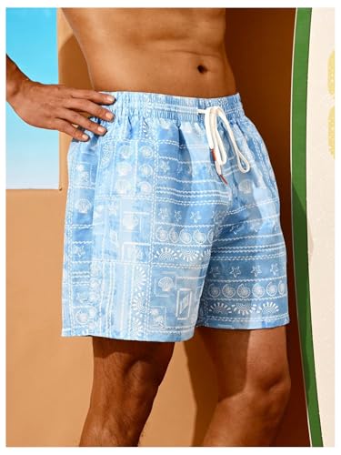 SOLY HUX Men's Swim Trunks Graphic Print Drawstring Waist Beach Board Shorts with Pockets4