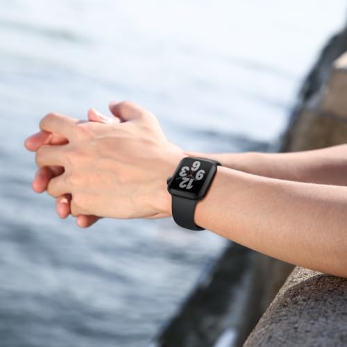 Silicone Band Compatible with Apple Watch Bands for Women 40mm 44mm 45mm 46mm 38mm 41mm 42mm 49mm Ultra Men, Sport Strap for iWatch Bands Series 10 9 8 7 6 5 4 3 SE