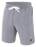 IMAKO Kurze Hose Herren I Herren Shorts I Bermuda Shorts Herren mit Seitentaschen und Reißverschluss und Tunnelzug I Herren Shorts für Heim und Freizeit Grau Gr. 5XL