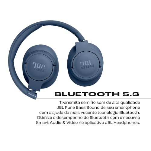 JBL, Fone de Ouvido Bluetooth, Tune 770NC, Over Ear, Sem Fio, Com Cancelamento de Ruído - Azul glide