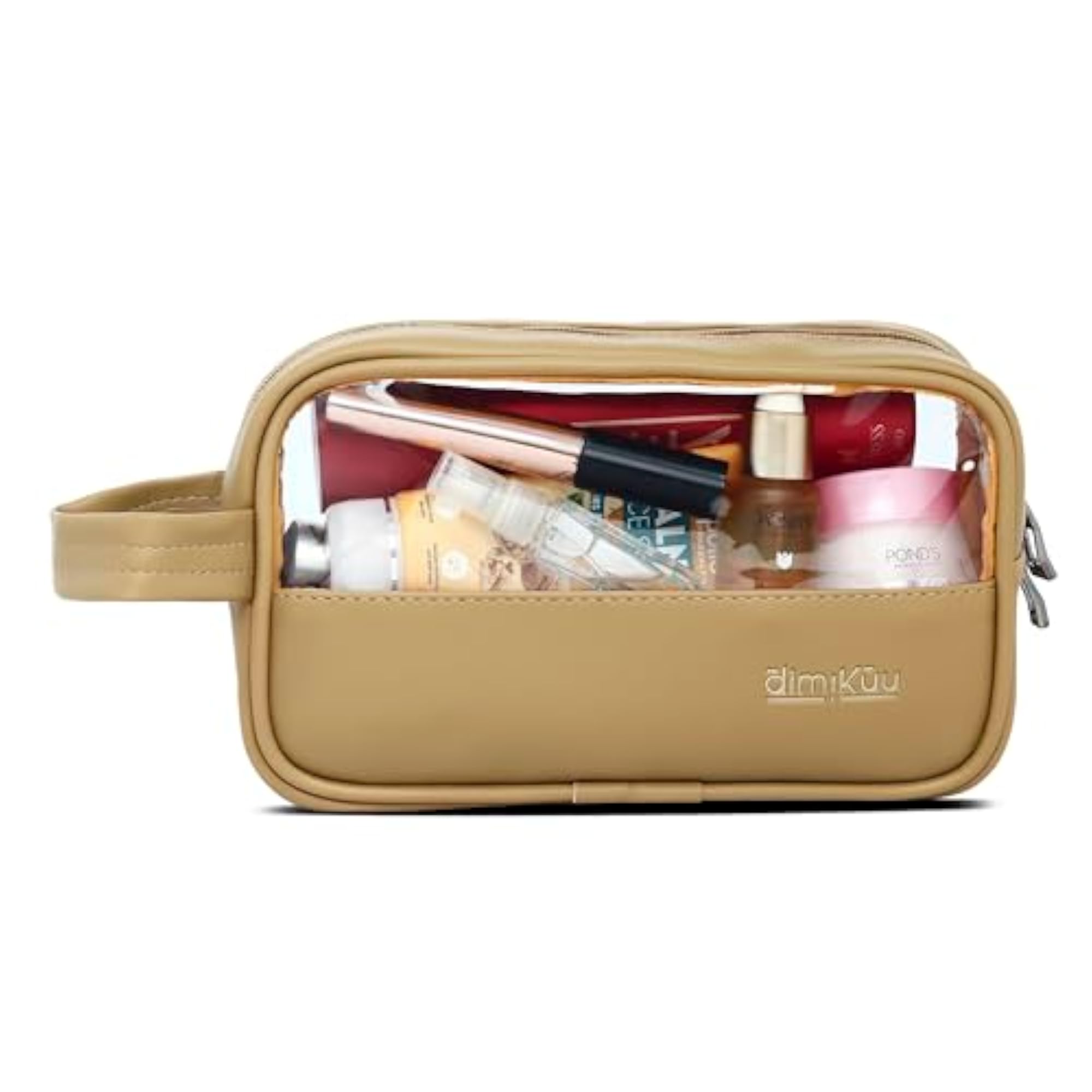 Yellow Makeup Organizer Bag for Women, Travel Case