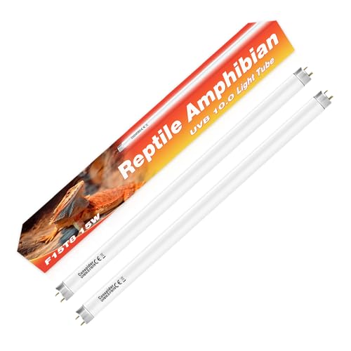 2 Pack 15W UVB 10.0 Reptile Light Bulb Terrarium Vivarium UVA UVB Fluorescent Desert Lamp Tube