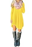 Yellow Tunic Dress Velvet High Low T Shirt Black With Sleeves Flowy Tshirt Fall Dresses For Women Flutter Army Suade,Large
