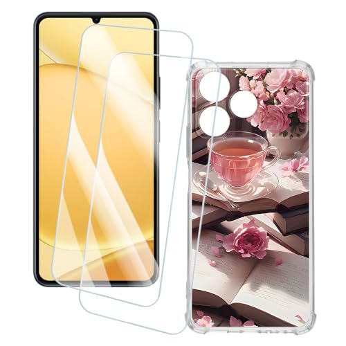 OAGELIM 2�Z�b�g �X�N���[���v���e�N�^�[ + �P�[�X OPPO Realme Note 80 4G (6.74 �C���`) �Ƃ̌݊������� �A�[�e�B�X�e�B�b�N�J�X�^���v�����g�J�o�[�Ƌ����K���X�t�B���� �X�N���b�`�h�~ (�s���N�̌ߌ�)