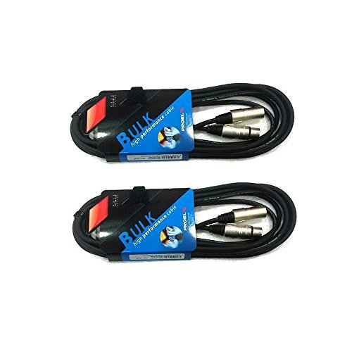 BULK250LU3 coppia cavi audio bilanciati professionali, xlr (cannon) maschio 3p e xlr (cannon) femmina 3p - lunghezza: 3 metri - colore: nero