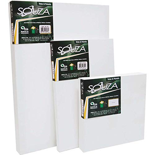 Tela Painel Para Pintura 40X40Cm. Com Mold.Madeira - Pacote Com 2, Souza, 8204, Multicor