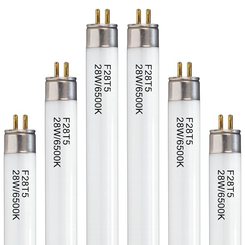 OHLECTRIC F28T5/865/ENV T5 Fluorescent Tube Light Bulbs (6-Pack) 28 Watt, 6500K Daylight...
