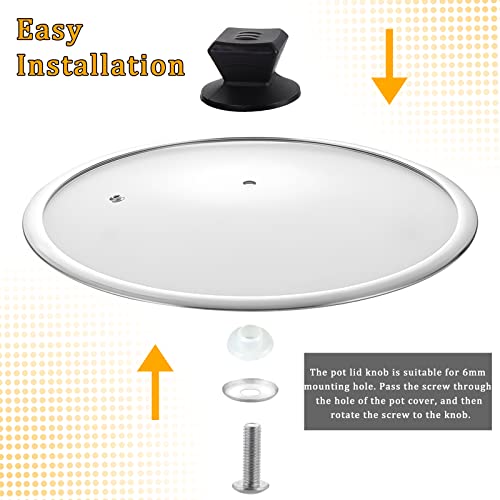 Ocr Pot Lid Replacement Knobs, Glass Lid Handles Kitchen Cookware Universal Replacement Pan Lid Holding Knobs, Plastic Handgrip With Screw (2) #TOP3