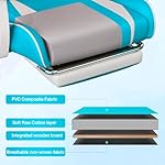 HOFFREE Massage Gaming Chair for Kids Computer Gamer Chair with Footrest and Lumbar Support Reclining PC Game Chair with Headrest (Light Blue+White) - Image 5