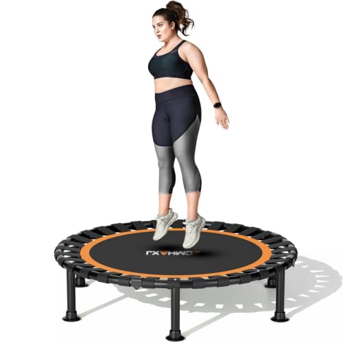 Image of ZCMHAXJ Foldable Mini Trampoline, 36 inch /40 inch /48 inch Rebounder Trampoline for Adults & Kids, 440lbs Capacity Indoor Fitness Workout Exercise Equipment