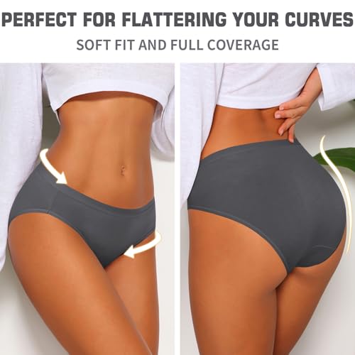 Image of CULAYII Women's Cotton Bikini Panties, High-Cut Full Coverage Stretch Cool Underwear for Women