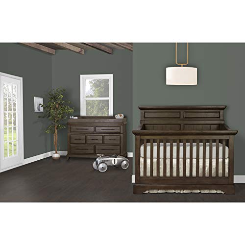 Evolur Empire 5-In-1 Convertible Crib In Distressed Timber With Free Mattress #TOP2