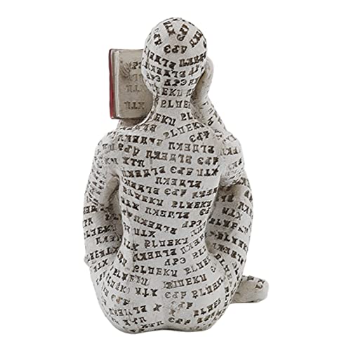 Ghzste Nordic Modern Reading Woman Statue,Resin Reading Woman Figurine, Pulp Molding Lady Reading Bookshelf Ornament - Image 4