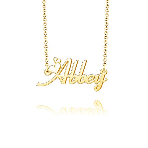 SexyMandala Name Necklace Personalized Heart Love Custom Name Script Initial Nameplate Necklace Sterling Silver Jewelry for Tiffany