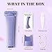krofaue Women Electric Shaver - Cordless Waterproof Body Foil Shavers, Dry & Wet Electric Razors for Women with LED Display USB Charge Dock Purple