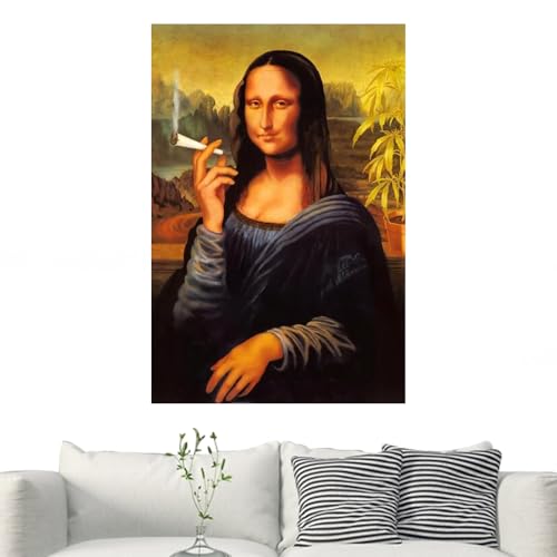 Genérico Piece Mimics Mona Lisa Pared De Baño, Pegatinas De Pared Imitando A La Mona Lisa, Carteles Retro Y Humorísticos De, Impresión De Póster De Inodoro De Humor Vintage Para Baño
