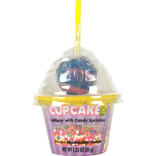 Koko's Cupcake Dip-N-Lik Lollipop with Sprinkles 1.34 Ounce, - 12 Count Display Box