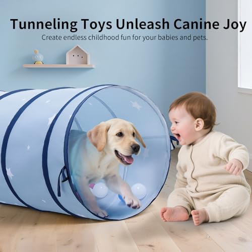 Image of SweHouse Toddler Play Tunnel, 69 inch x 18 inch Baby Crawl Tunnel for Toddlers 1-3, Soft Fabric Indoor Outdoor Crawling Toy for Kids, Foldable Play Tunnel for Boys & Girls