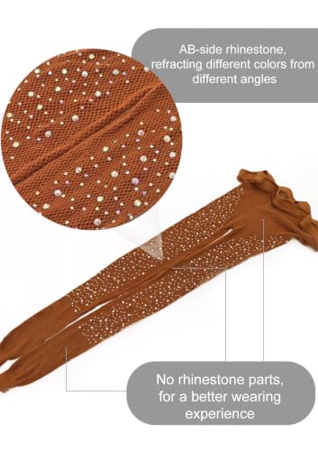 Image of VEBZIN More Sparkly Fishnets Tights Fishnet Stockings Rhinestone Fishnet Tights for Women