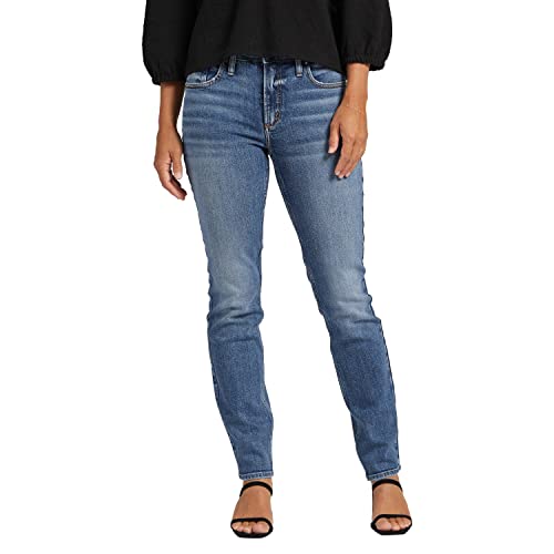 Silver Jeans Co. Women's Most Wanted Mid Rise Straight Leg Jeans-Legacy3