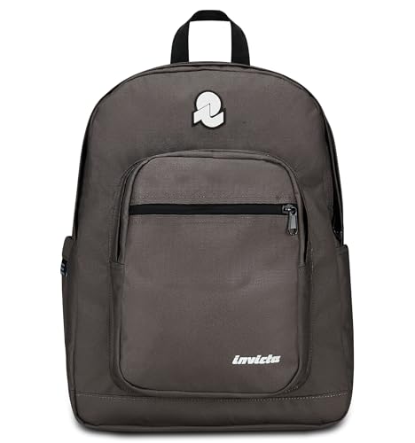 Zaino Scuola Jelek Plain Grigio Doppio Scomparto Super Capiente Con Tasca Porta PC o Tablet Borraccia e Con Organizer Scuole Medie Superiori e Viaggio Unisex