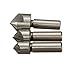 Driak 3pcs HSS 90 Degree Point Angle Countersink Drill Bit HSS Chamfer Cutter Countersink Wood Drill Bit,10/12/16mm(0.39/0.47/0.62in)