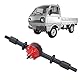 VGEBY Metall Hintere Brückenachse, RC LKW Brücke Hintere Rollenachse Metall Ersatz Zubehör RC Auto Upgrade Teile für WPL D12(Schwarz Rot) Automodell Spielzeug