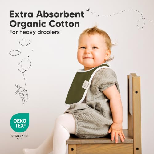 Image of KeaBabies 8-Pack Organic Baby Bibs for Drooling and Teething (Basics) | Soft Cotton Bibs for Baby Girl, Boy, Extra Absorbent, Easy to Clean & Put On, Toddler, Newborn, Infant 0-24 Months