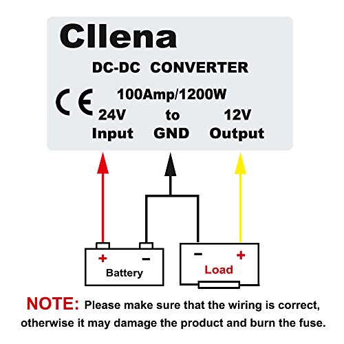 Image of DC 24V to 12V 100A 1200W Waterproof Buck Transformer Power Supply