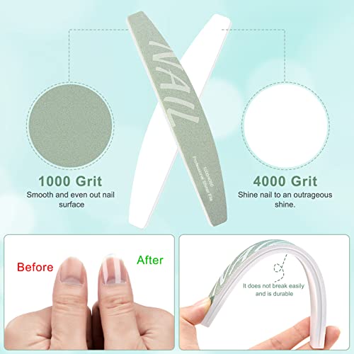 Cgbe 9Pcs Professional Nail Files Set, Nail Files Double-Sided Grit Emery Board For Acrylic/Natural/Gel Nails Manicure Tools Washable Nail Buffer File For Home And Salon Use #TOP4
