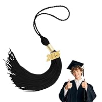 YIZHIXIANGQ Quasten Anhänger 2025, Abschluss Quaste, Abschlussquaste, Quaste für Doktorhut, Abschluss Dekoration 2025, Abschlussfeier Deko für Bachelor Master Doktorhut (Schwarz)