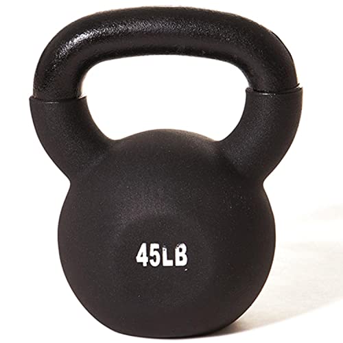 Champion Barbell 45Lb Vinyl Coated Kettlebell Black 45lbs