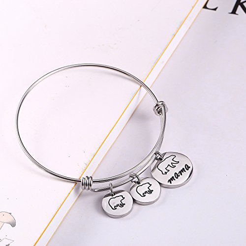 Mama Bear Bracelet with 1 2 3 Cubs Adjustable Bangle Bracelet Mom Gifts3