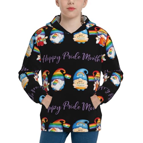 Lgbt Gnome Kids Pullover Hoodies Boys Sweatshirts Girls Athletic Clothes with Pocket