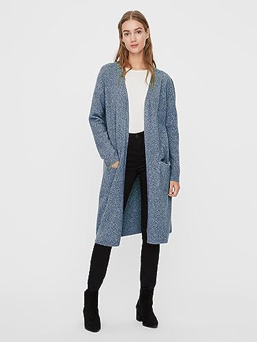 VERO MODA Damen VMDOFFY LS Long Open Cardigan GA NO, Navy Blazer/Melange, XXL – Ansicht 4