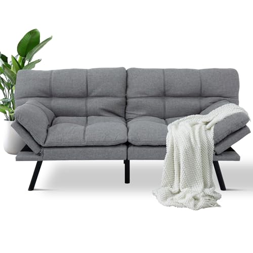 MUUEGM Futon Sofa Bed,Memory Foam Modern Convertible Couch Bed,Folding Futon